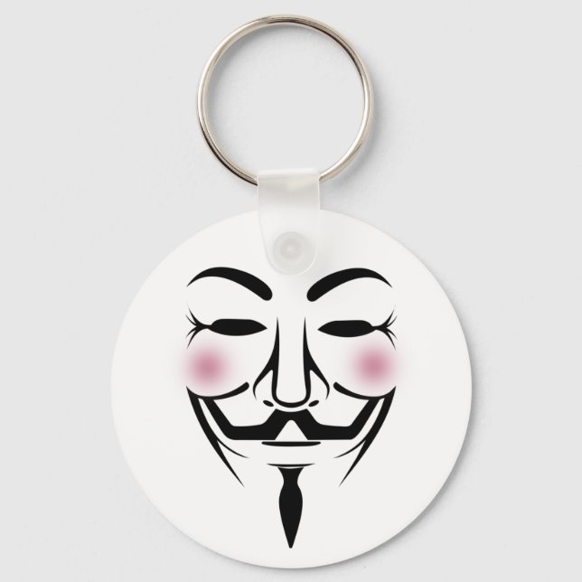 anonymus mask vendetta hacker cyber internet hackt key ring (Front)