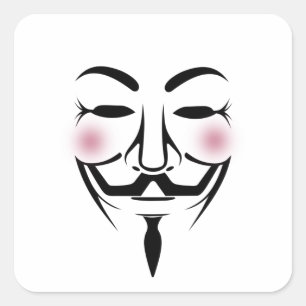anonymus mask vendetta hacker cyber internet hackt square sticker