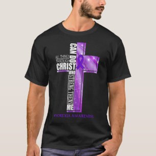 Anorexia Awareness Christian Cross Ribbon T-Shirt