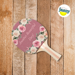 Another Beautiful Day Watercolor Floral Print Ping Pong Paddle