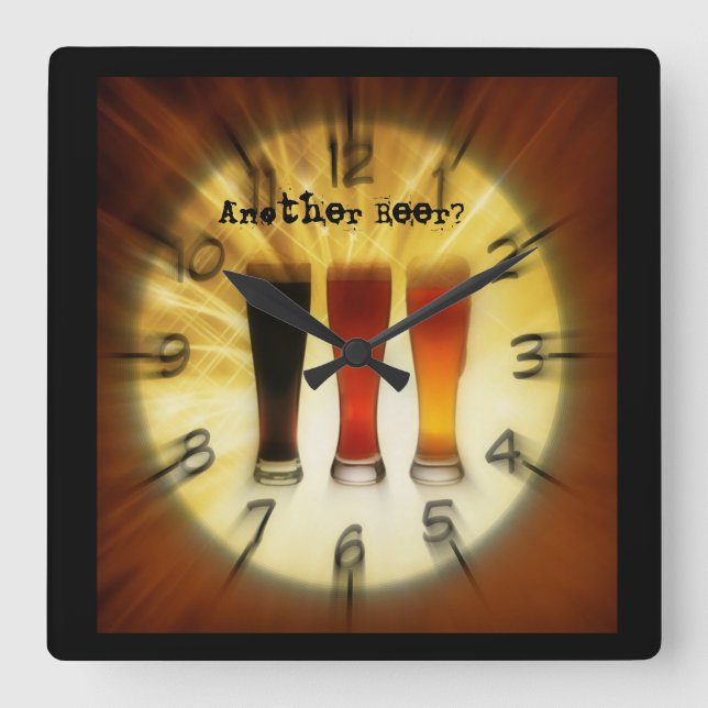 Another Beer Square Wall Clock (Front)