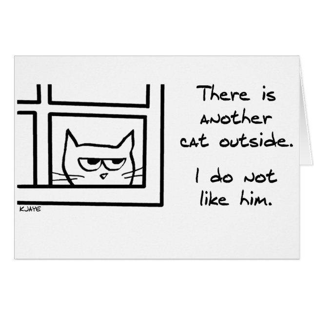 Another Cat in the Yard - Funny Cat Card (Front Horizontal)