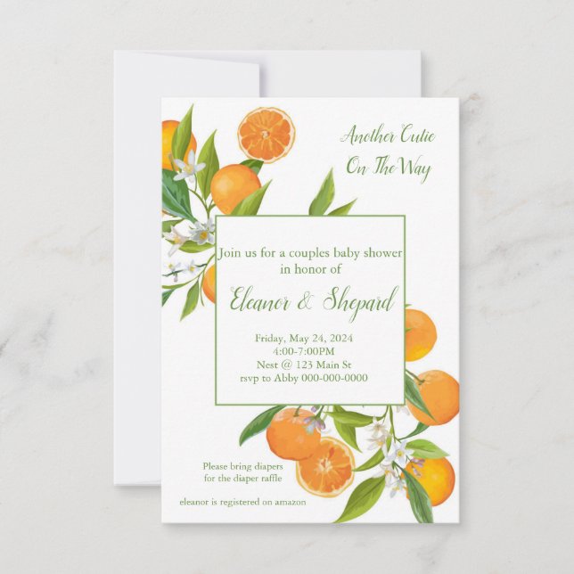 another cutie on the way invitation (Front)