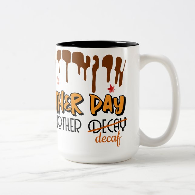 Another Day Another Decaf – Skull Clock Coffee Two-Tone Coffee Mug (Right)