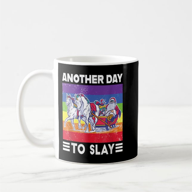 Another Day To Slay Pride Gay Christmas Sweater Fl Coffee Mug (Left)