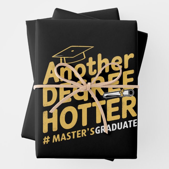 Another Degree Hotter Master's Degree Graduation Wrapping Paper Sheet (In situ)