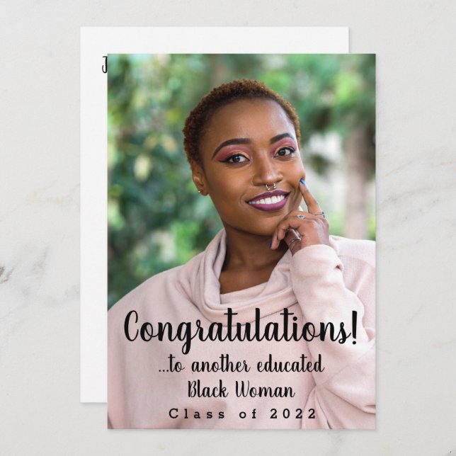 Another Educated Black Woman 2022 Graduation Photo Invitation (Front/Back)