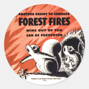 Another Enemy to Conquer Forest Fires Vintage Classic Round Sticker