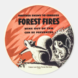 Another Enemy to Conquer Forest Fires Vintage Classic Round Sticker