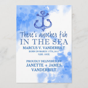 Another Fish In The Sea Nautical Baby Announcement