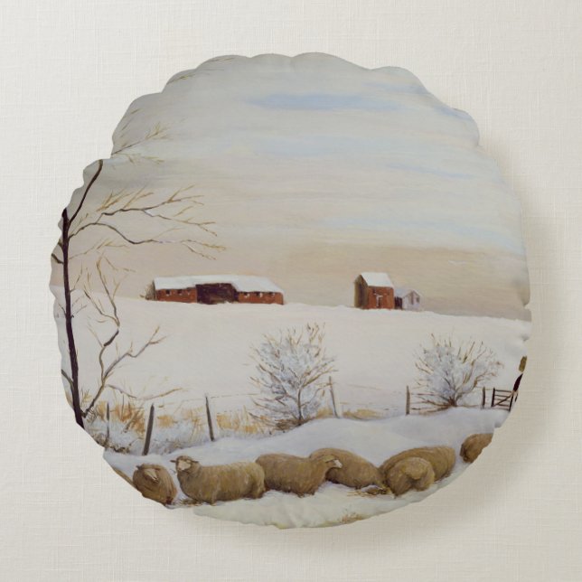 Another Hard Winter Round Cushion (Front)
