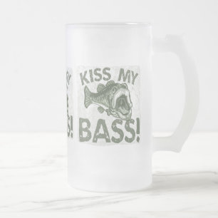 Another Kiss My Bass Design Frosted Glass Beer Mug