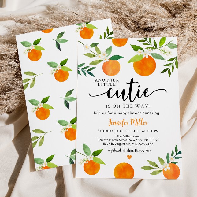 Another Little Cutie Greenery Floral Baby Shower Invitation (Creator Uploaded)