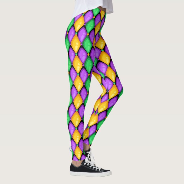 Another Mardi Gras Diamonds Pop Fashion Leggings (Right)