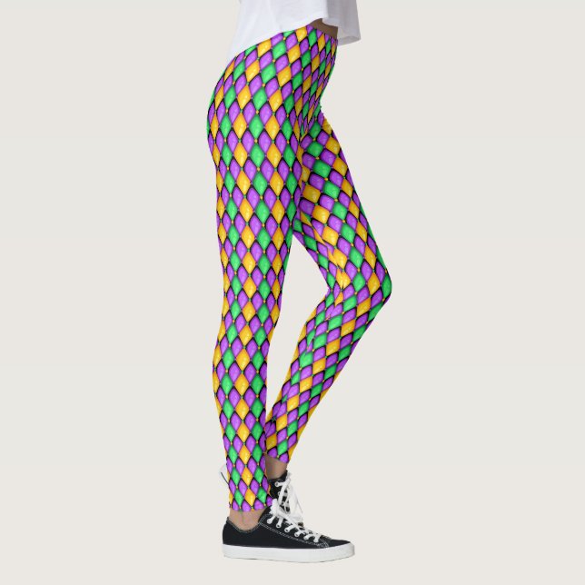 Another Mardi Gras Diamonds Pop Fashion Leggings (Right)
