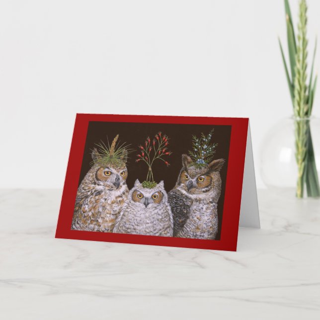 Another owl family Christmas card (Front)