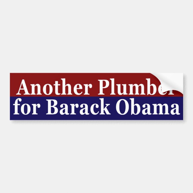 Another Plumber for Barack Obama Sticker (Front)