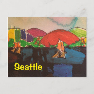 Another Rainy Day with mixed media Postcard