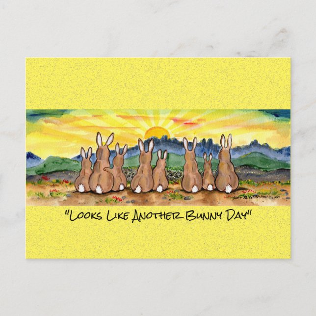 Another Sunny Bunny Day Rabbit Watercolor Art Post Postcard (Front)