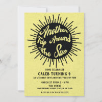 Another Trip Around The Sun Yellow Retro Birthday 