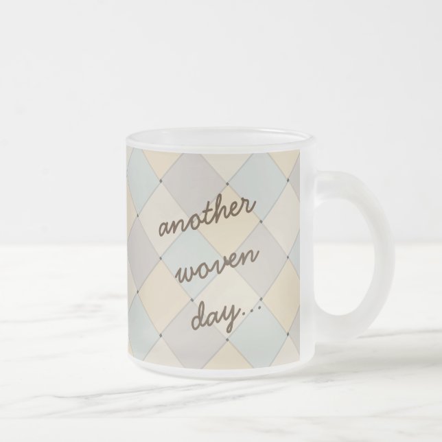 Another Woven Day Soft Pastels Diagonal Frosted Glass Coffee Mug (Right)