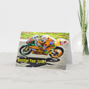 Another Year Gone Sport Motorcycle Birthday Card