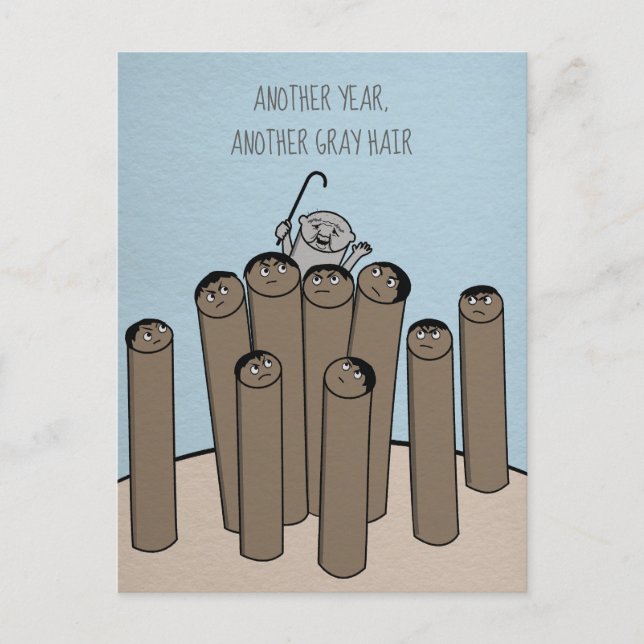 Another Year Grey Hair Funny Old Birthday Postcard (Front)