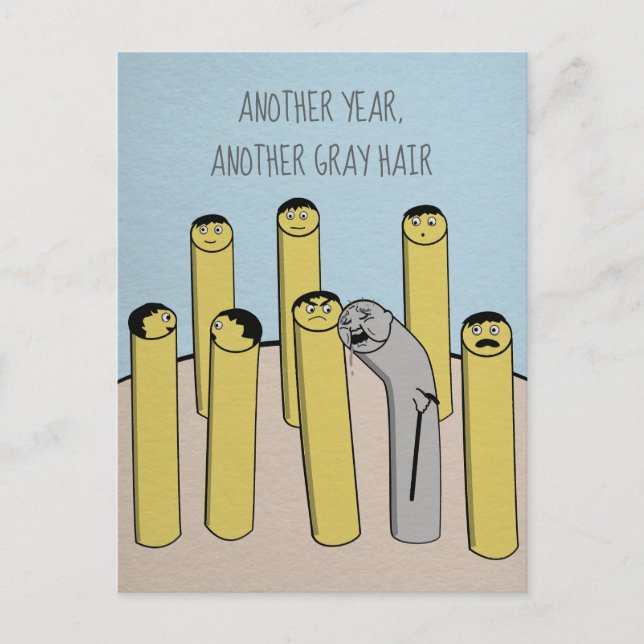Another Year Grey Hair Funny Old Birthday Postcard (Front)