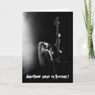 Another Year of Rockin' Bass Guitar Birthday Card