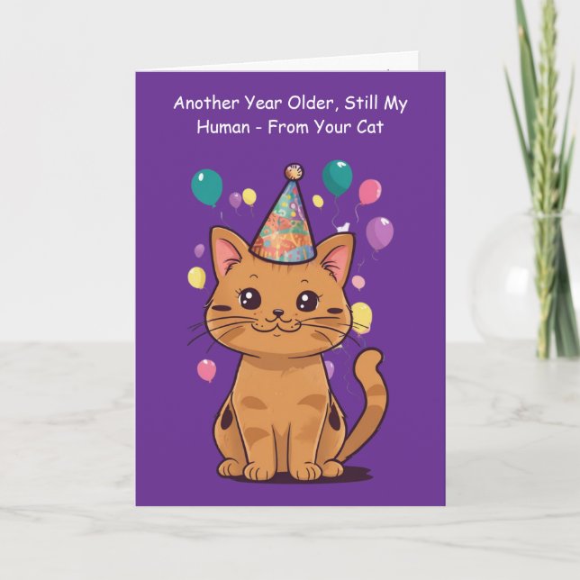 Another Year Older Still My Human From Cat Card (Front)