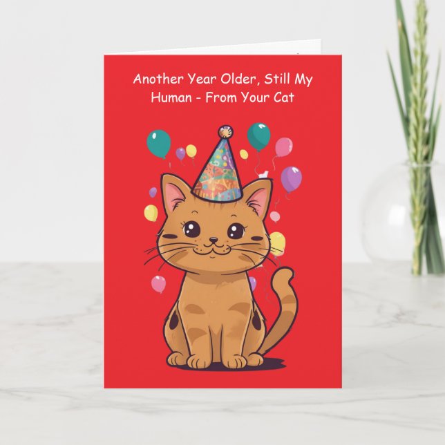 Another Year Older Still My Human From Cat Card (Front)