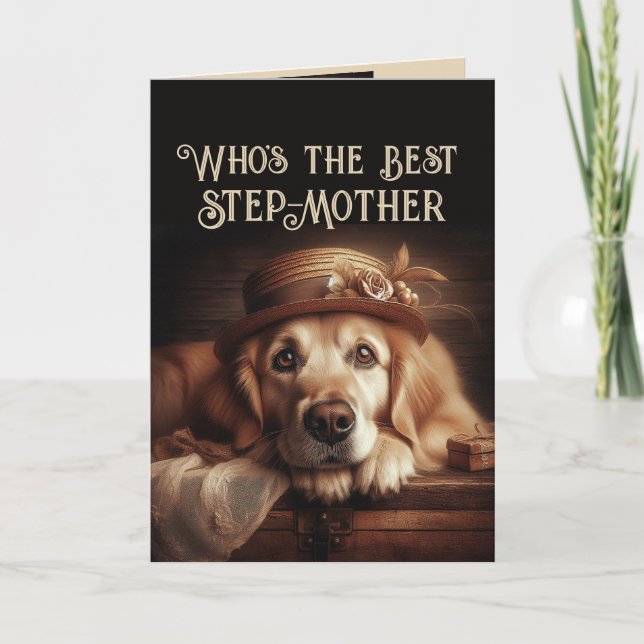 Another Year to be Fabulous Fun Dog Step-Mother Card (Front)