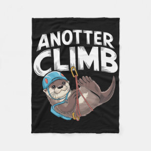 Anotter Climb - Funny Climbing Pun Otter Climber Fleece Blanket