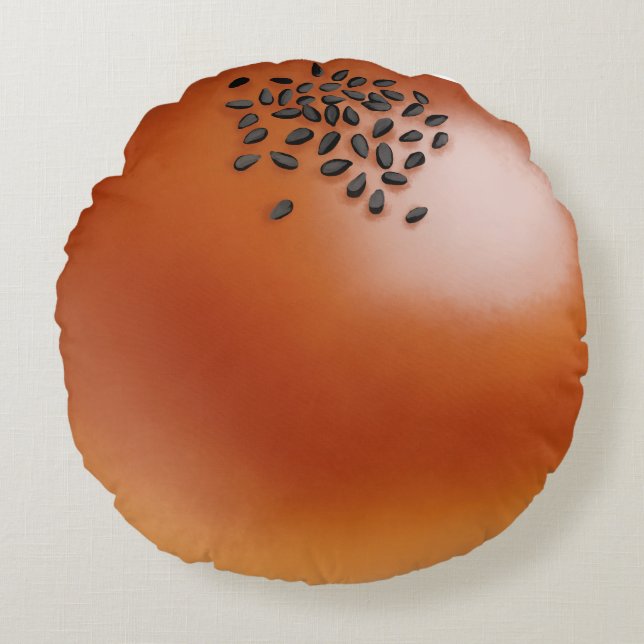 Anpan Japanese Sweet Bean Filled Bread Snack  Round Cushion (Front)