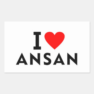 Ansan South Korea love city heart like travel Rectangular Sticker