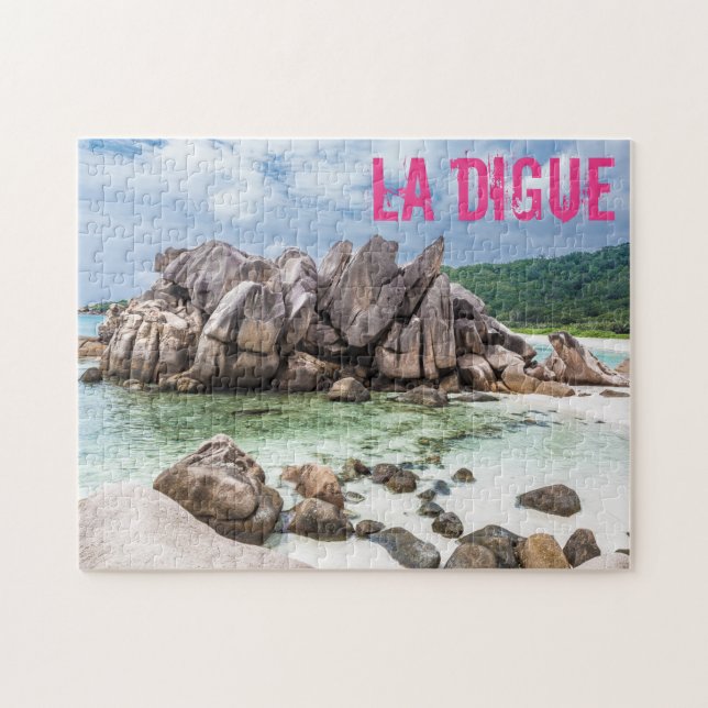 Anse Cocos Seychelles La Digue Beach gift Jigsaw Puzzle (Horizontal)