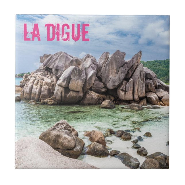 Anse Cocos Seychelles La Digue Beach gift Tile (Front)