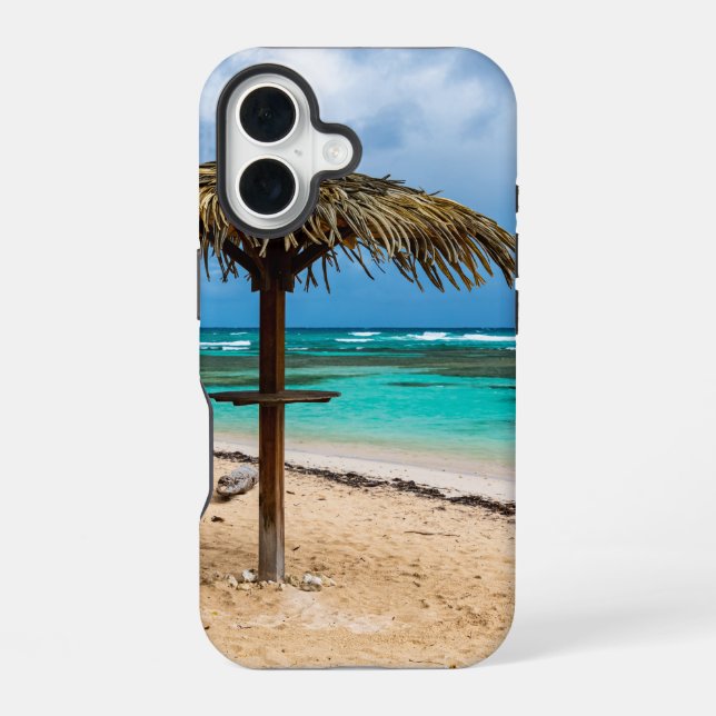 Anse des Rochers beach iPhone 16 Case (Back)