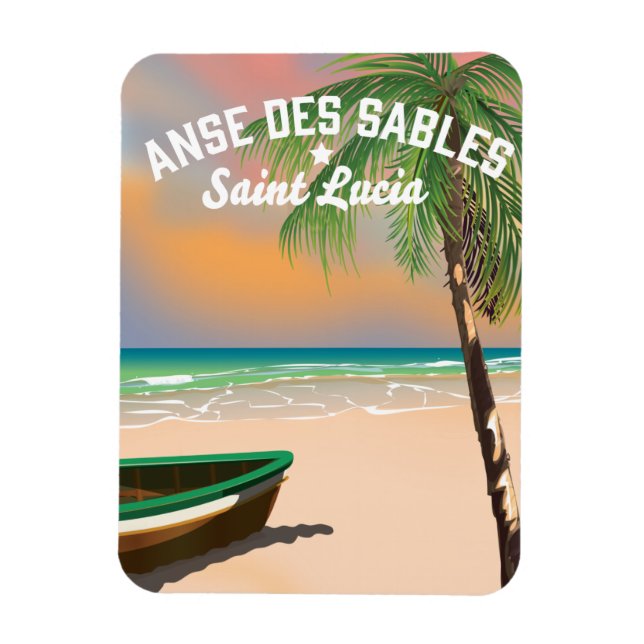 Anse Des Sables Saint Lucia Magnet (Vertical)