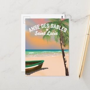 Anse Des Sables Saint Lucia Postcard