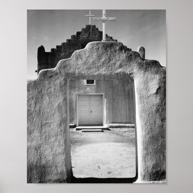 Ansel Adams - Church Entrance - New Mexico Poster (Front)