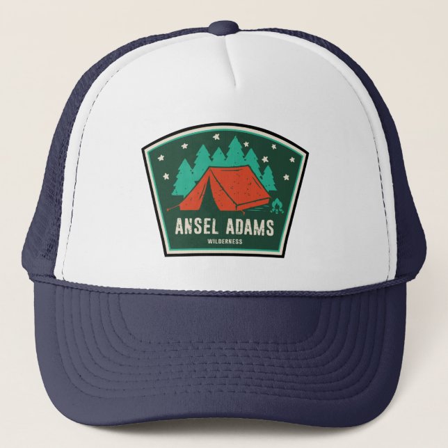 Ansel Adams Wilderness California Camping Trucker Hat (Front)