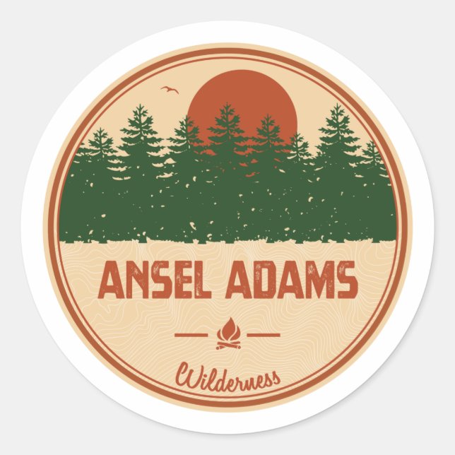Ansel Adams Wilderness California Classic Round Sticker (Front)