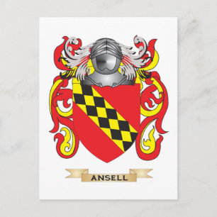 Ansell Coat of Arms (Family Crest) Postcard