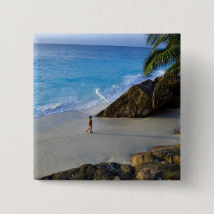 Ansi Victorin Beach, Fregate Island 15 Cm Square Badge