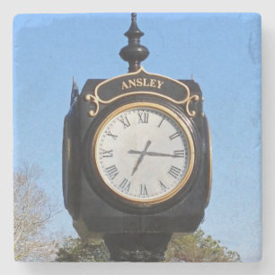 Ansley Golf Club Clock, Atlanta Landmark Marble St Stone Coaster