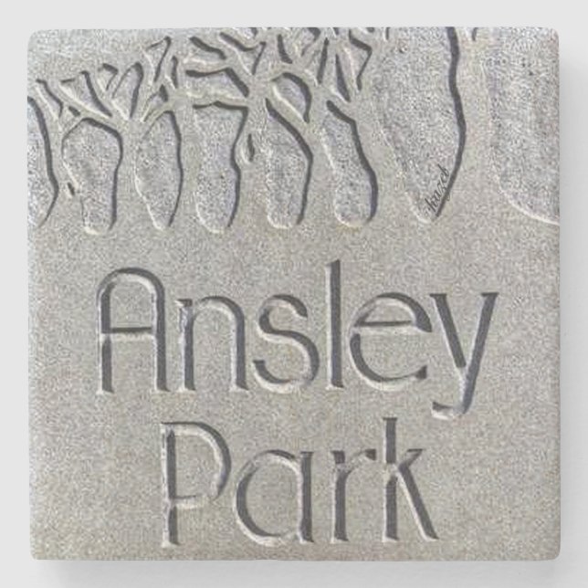 Ansley Park, Atlanta Marble Stone Coaster. Stone Coaster (Front)