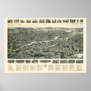 Ansonia, CT Panoramic Map - 1921 Poster