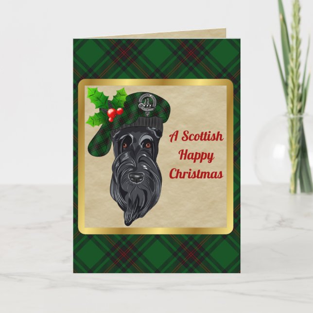 Anstruther Badge & Tartan Personalised Xmas Card (Front)