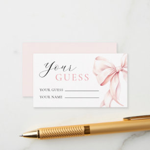 Answer Card Pink Bow Baby Shower